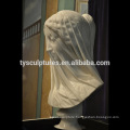 Hot sale stone female veild lady busts white marble woman bust sculpture